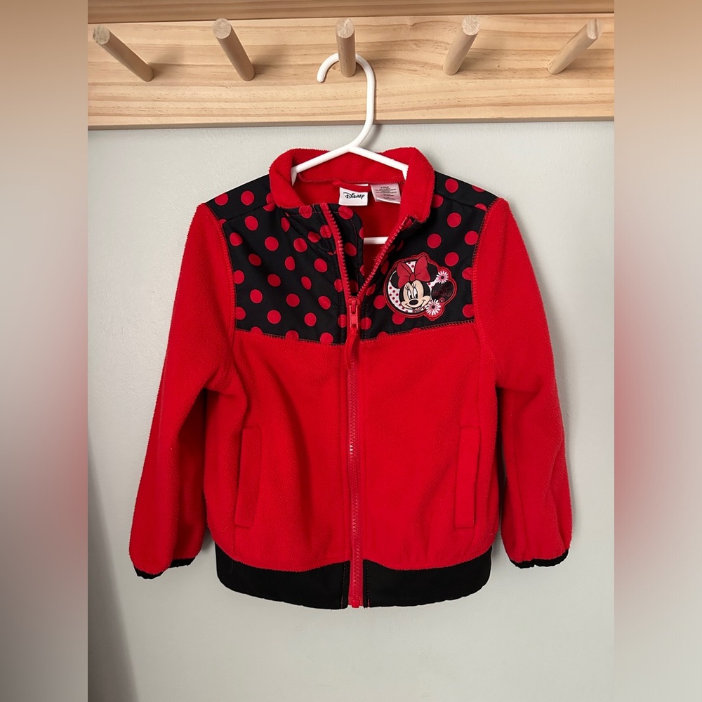 Disney Minnie Mouse Fleece Zip Up Long Sleeve Jacket